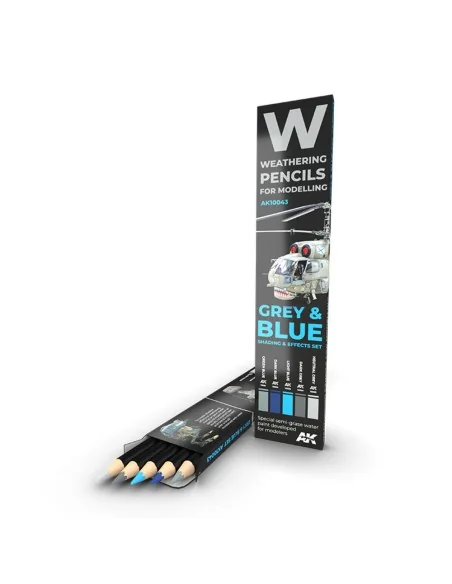 WATERCOLOR PENCIL SET GREY AND BLUE CAMOUFLAGES SET - AK Interactiv...
