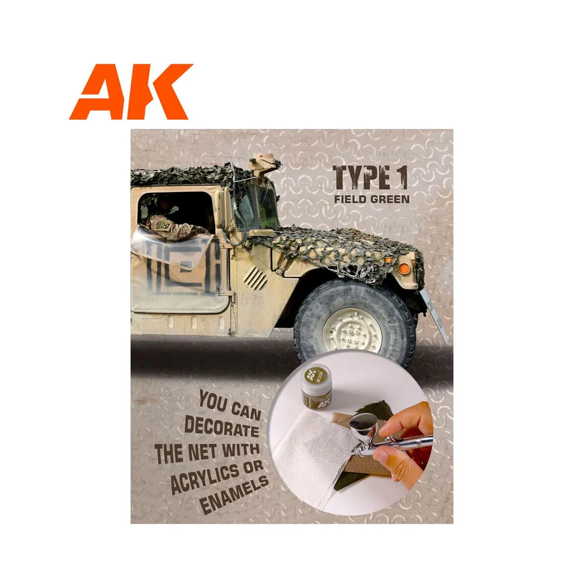 REGULAR CAMOUFLAGE NET Type 1 FIELD GREEN - AK Interactive AK8066