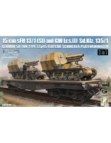 15 cm sFH 13/1 (Sf)auf Gw Lrs.(f )Sd.Kfz.135/1 with German 50 Ton T...