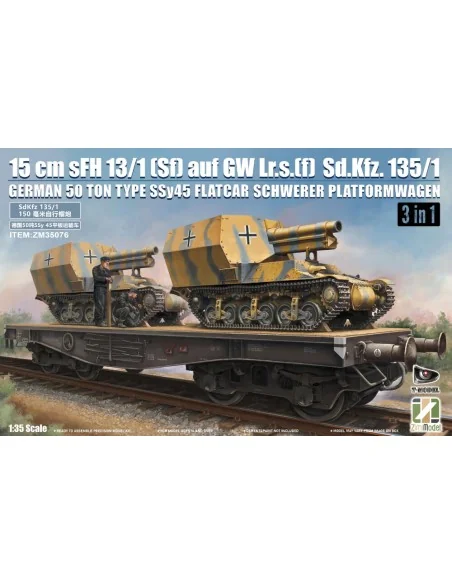 15 cm sFH 13/1 (Sf)auf Gw Lrs.(f )Sd.Kfz.135/1 with German 50 Ton T...