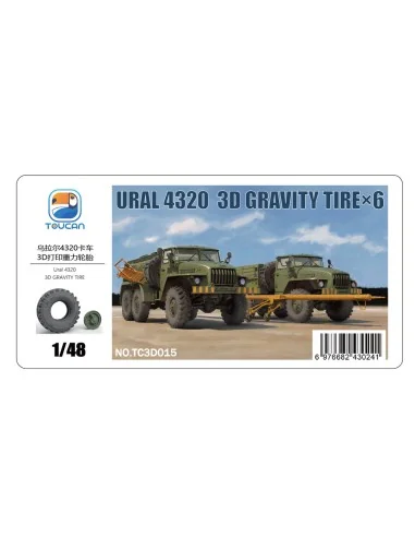 [NO_DESC] URAL 4320 3D GRAVITY TIRE×6, 1/48 - Toucan Model TC3D015