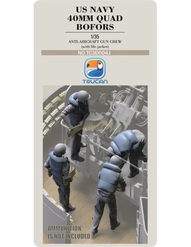 ANTI-AIRCRAET GUN CREW (with life jacket), 1/35 - Toucan Model TC3D...