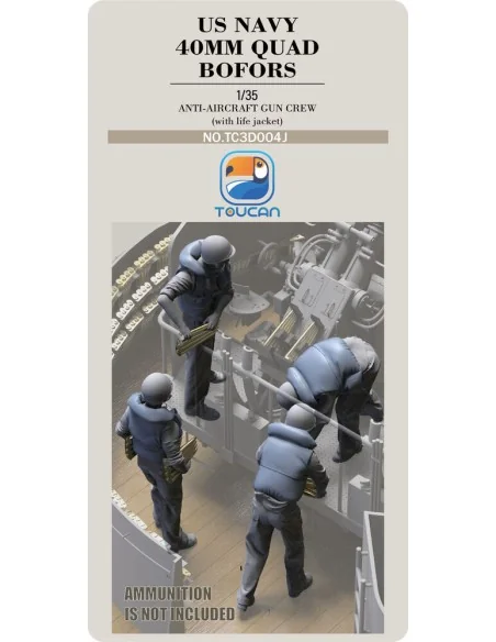 ANTI-AIRCRAET GUN CREW (with life jacket), 1/35 - Toucan Model TC3D...