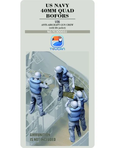 ANTI-AIRCRAET GUN CREW (with life jacket), 1/35 - Toucan Model TC3D...