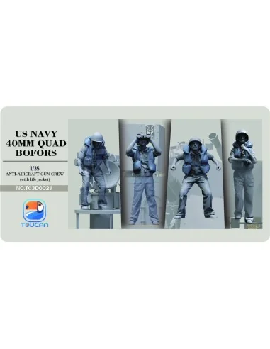 ANTI-AIRCRAET GUN CREW (with life jacket), 1/35 - Toucan Model TC3D...