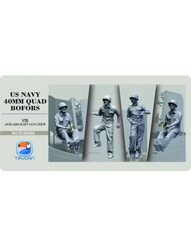 ANTI-AIRCRAET GUN CREW, 1/35 - Toucan Model TC3D001