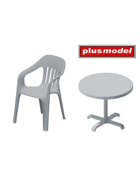 Plastic chairs and table, 1/35 - Plus model DP3074