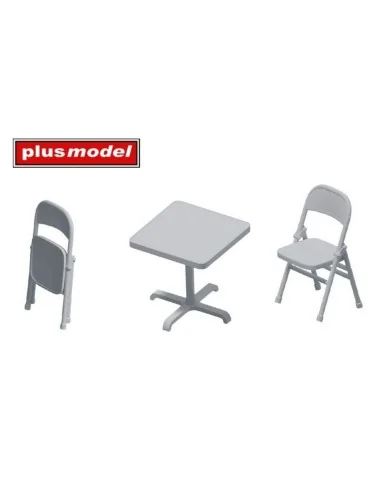 Folding chairs and table, 1/35 - Plus model DP3075