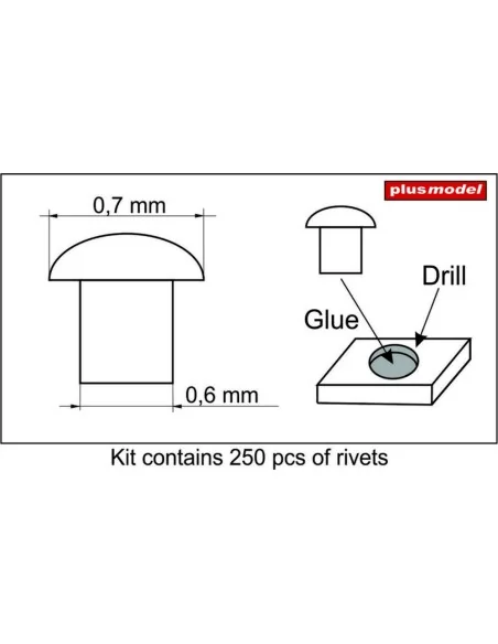 Rivets 0, 7 mm, 1/35 - Plus model 461