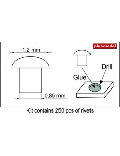 Rivets 1, 2 mm, 1/35 - Plus model 463