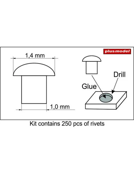 [NO_DESC] Rivets 1, 4 mm, 1/35 - Plus model 464