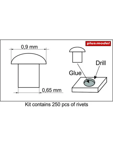 [NO_DESC] Rivets 0, 9 mm, 1/35 - Plus model 477