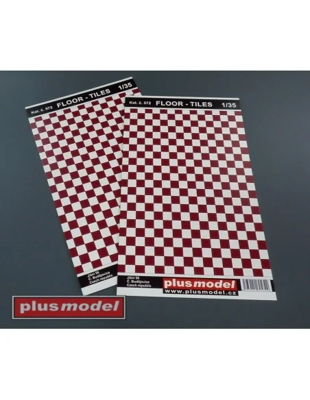 Floor tiles red and white, 1/35 - Plus model 572