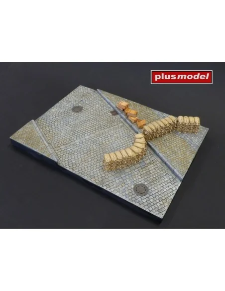 Display base – Cobblestone street with sidewalk, 1/35 - Plus model 620