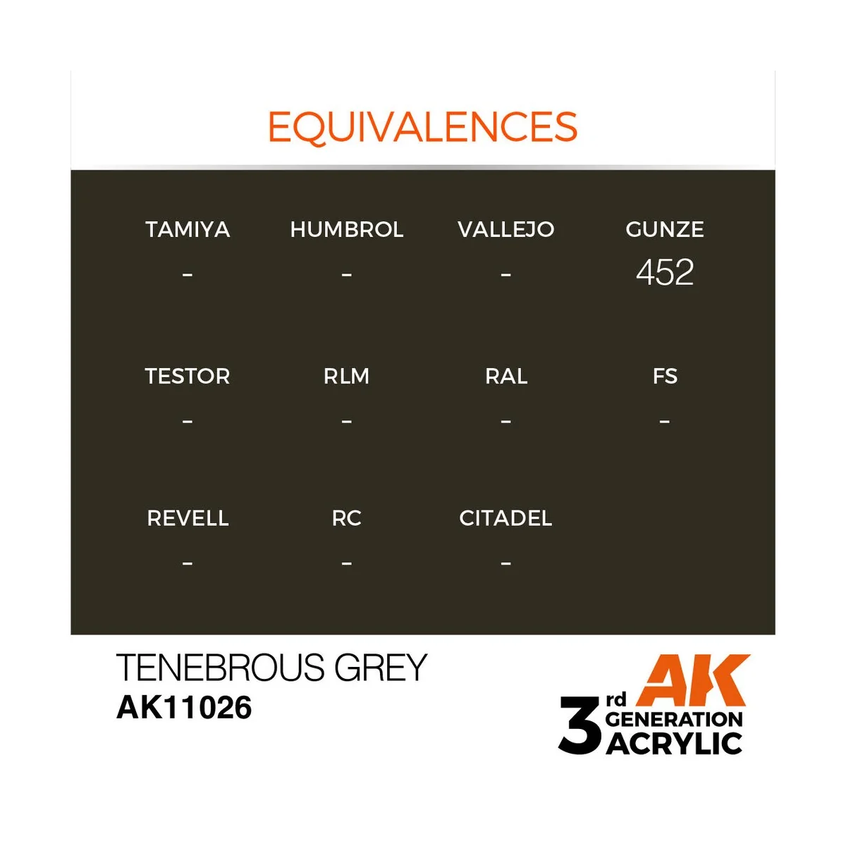 Tenebrous Grey 17ml - AK Interactive AK11026 Tenebrous Grey 17ml - AK Interactive AK11026