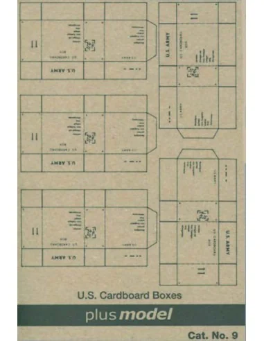 U.S. Transport Kartons WW II, 5 Stück pro Bogen., 1/35 - Plus model 9
