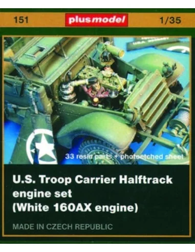 U.S. Truppen Halbkettenfahrzeug engine set (white 160AX engine), 1/...
