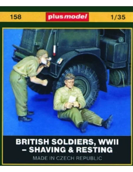 Britische Soldaten, WWII Shaving & Resting, 1/35 - Plus model 158