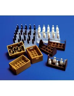 Flaschen und Kästen Milch und Limonade, 1/35 - Plus model 221