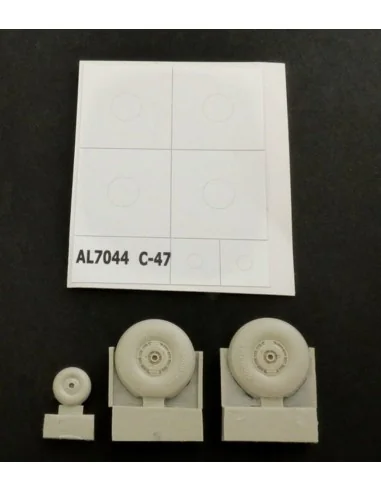 C-47 Skytrain wheels with cover, 1/72 - Plus model AL7044
