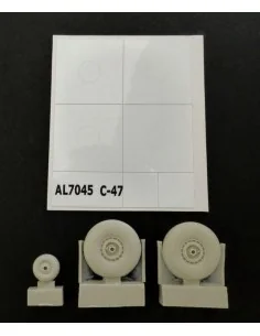 C-47 Skytrain wheels without cover, 1/72 - Plus model AL7045