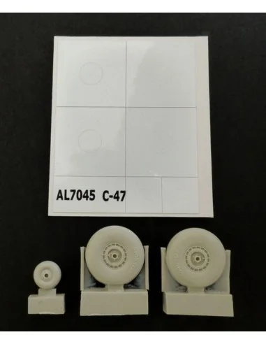 C-47 Skytrain wheels without cover, 1/72 - Plus model AL7045