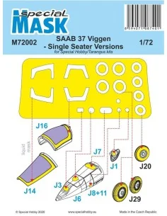 SAAB 37 Viggen Single Seater Mask, 1/72 - Special Hobby 100-M72002