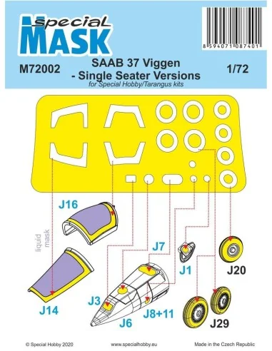 [NO_DESC] SAAB 37 Viggen Single Seater Mask, 1/72 - Special Hobby 1...