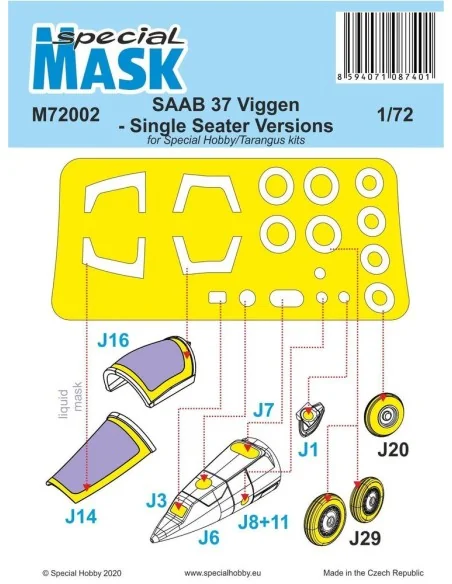 [NO_DESC] SAAB 37 Viggen Single Seater Mask, 1/72 - Special Hobby 1...