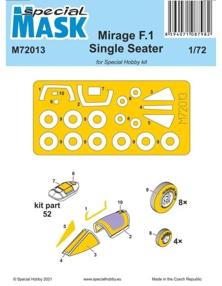 Mirage F.1 Single Seater Mask, 1/72 - Special Hobby 100-M72013
