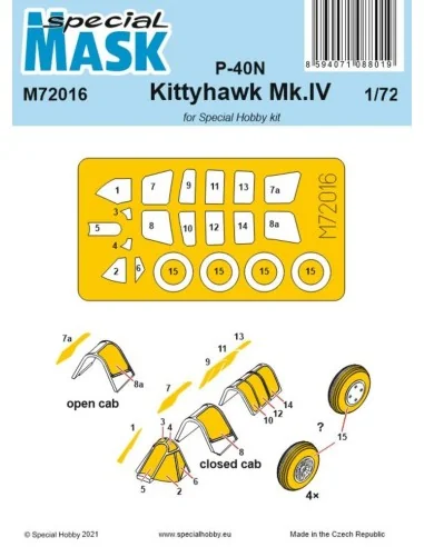 P-40N/Kittyhawk Mk.IV Mask, 1/72 - Special Hobby 100-M72016