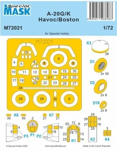 [NO_DESC] A-20G/K Havoc/Boston MASK, 1/72 - Special Hobby 100-M72021