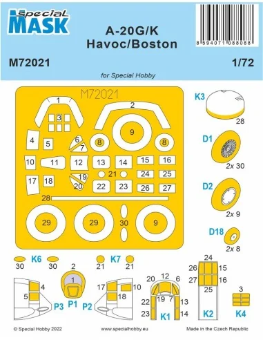 A-20G/K Havoc/Boston MASK, 1/72 - Special Hobby 100-M72021