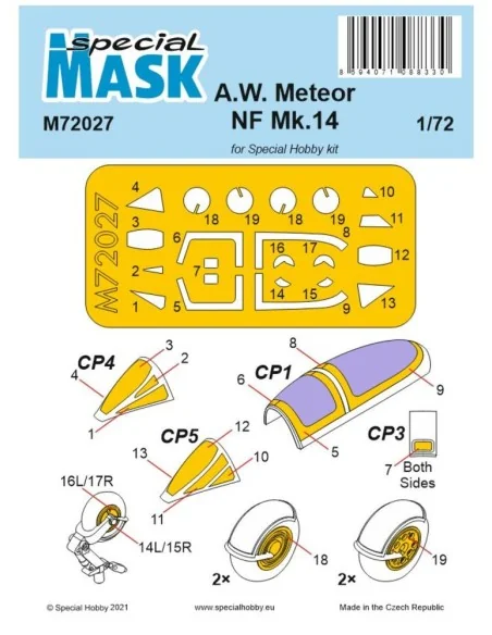 [NO_DESC] A.W. Meteor NF Mk.14 Mask, 1/72 - Special Hobby 100-M72027