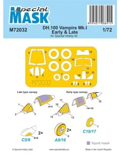 DH.100 Vampire Mk.I Early & Late MASK, 1/72 - Special Hobby 100-M72032