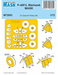 [NO_DESC] P-40F/L Warhawk MASK, 1/72 - Special Hobby 100-M72053