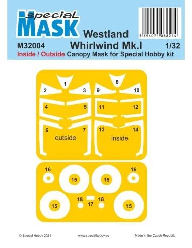 [NO_DESC] Westland Whirlwind Mk.I Inside/Outside MASK, 1/32 - Speci...