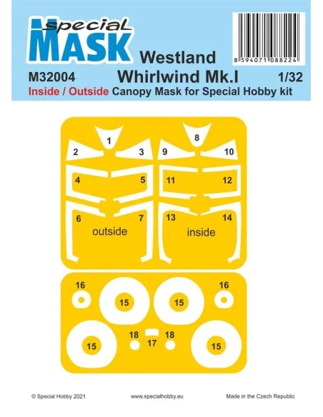 [NO_DESC] Westland Whirlwind Mk.I Inside/Outside MASK, 1/32 - Speci...