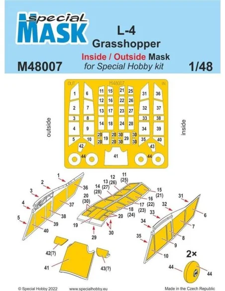 L-4 Grasshopper Inside/Outside MASK, 1/48 - Special Hobby 100-M48007