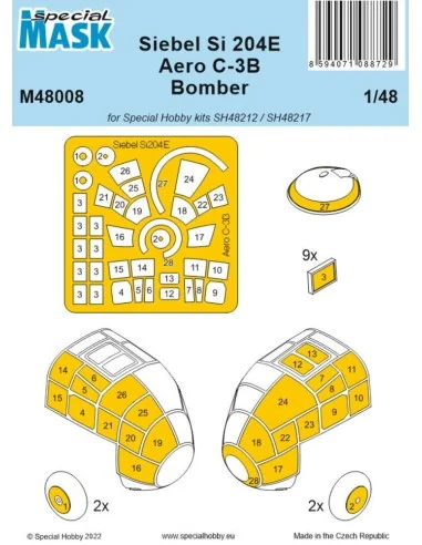 [NO_DESC] Siebel Si 204E/Aero C-3B Bomber MASK, 1/48 - Special Hobb...