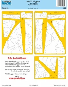 SK-37 Viggen (Two Seater) Splinter Camo MASK, 1/48 - Special Hobby ...