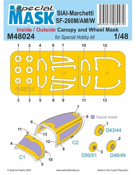 SIAI-Marchetti SF-260M/AM/W INSIDE/OUTSIDE MASK, 1/48 - Special Hob...
