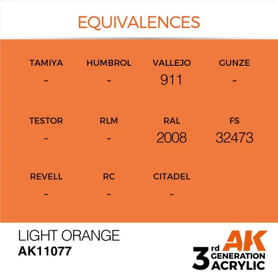 Light Orange 17ml - AK Interactive AK11077 Light Orange 17ml - AK Interactive AK11077