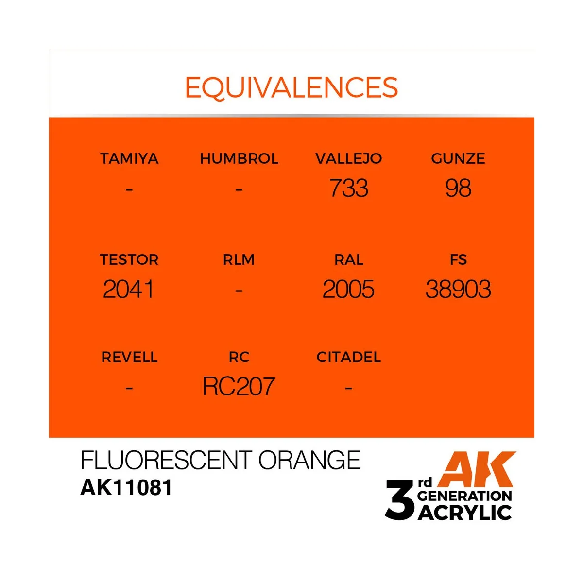 Fluorescent Orange 17ml - AK Interactive AK11081