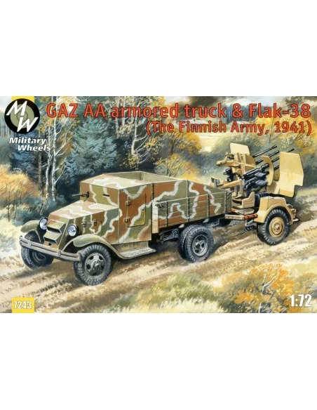 GAZ AA armored car truck & Flak-38, Fin, 1/72 - Military Wheels MW7243