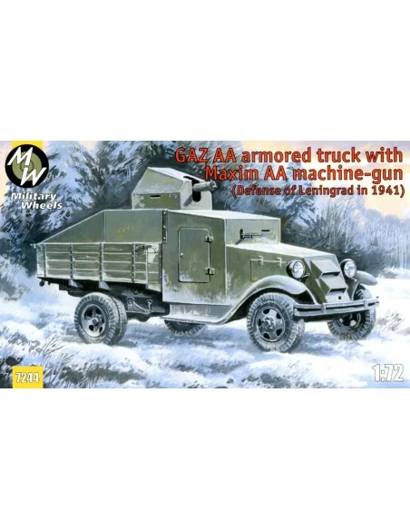 GAZ AA armored truck with Maxim AA gun, 1/72 - Military Wheels MW7244