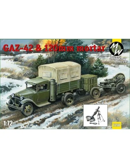 GAZ-42 & 120 mm mortar, 1/72 - Military Wheels MW7250