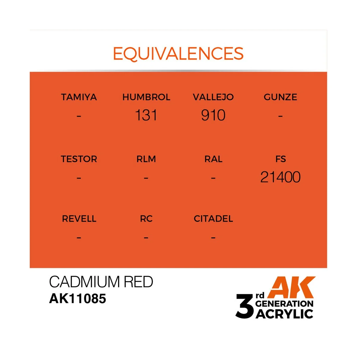 Cadmium Red 17ml - AK Interactive AK11085 Cadmium Red 17ml - AK Interactive AK11085
