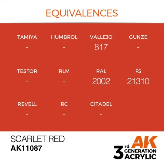 Scarlet Red 17ml - AK Interactive AK11087 Scarlet Red 17ml - AK Interactive AK11087