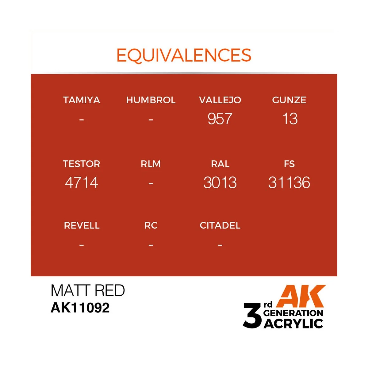Matt Red 17ml - AK Interactive AK11092 Matt Red 17ml - AK Interactive AK11092